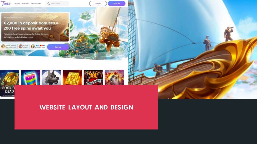 Tsars casino Website design and layout